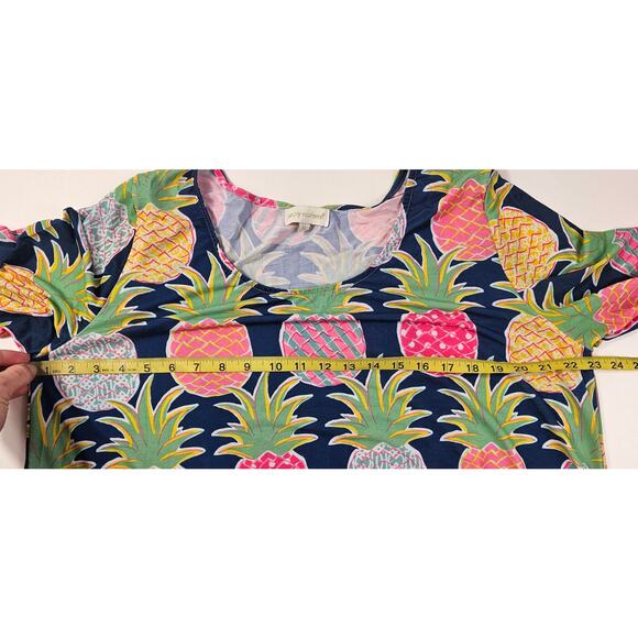 Simply southern size XL pineapple Lilly inspired shift midi dress EUC colorful - Picture 8 of 8
